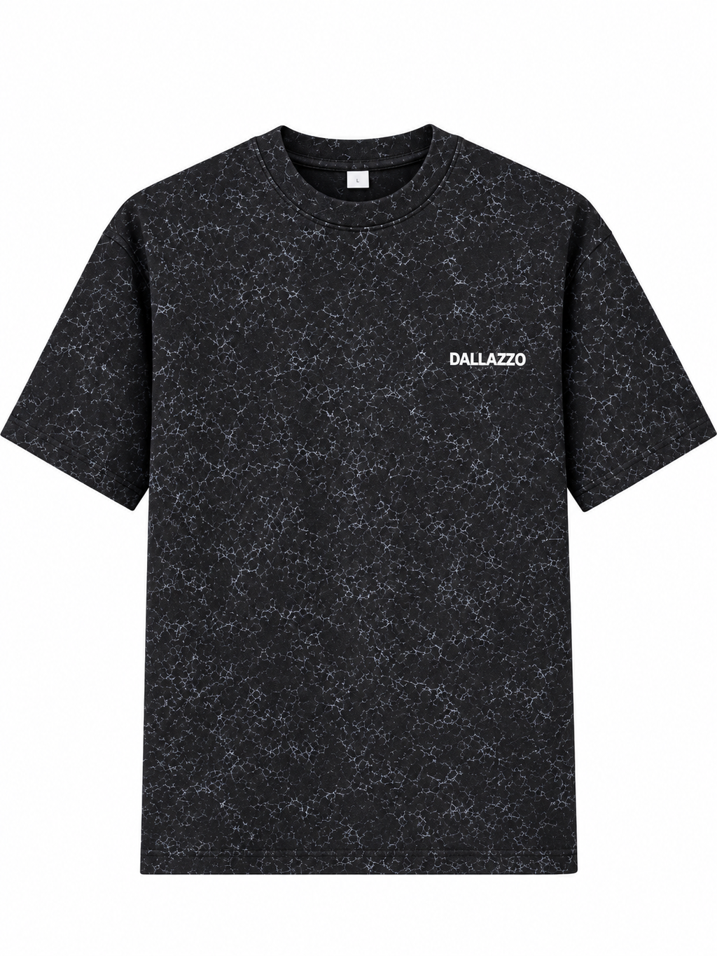 Men's Black Acid Wash Oversized T-Shirt with Graphic Print | DALLAZZO