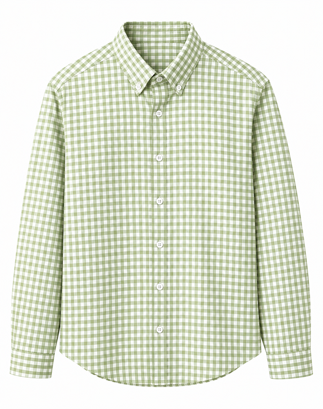 Green & White Checkered Casual Shirt