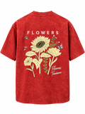 Faded Red Acid Wash Oversized T-Shirt – Vintage Streetwear