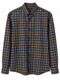 golden and dark blue colour IMP flannel check