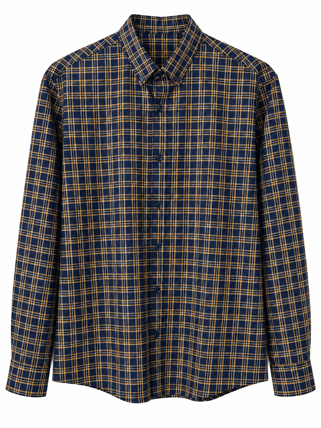 golden and dark blue colour IMP flannel check