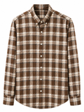 Brown & White Premium Checked Flannel Shirt
