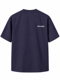 Dark Blue Oversized T-Shirt – Minimal Logo Streetwear