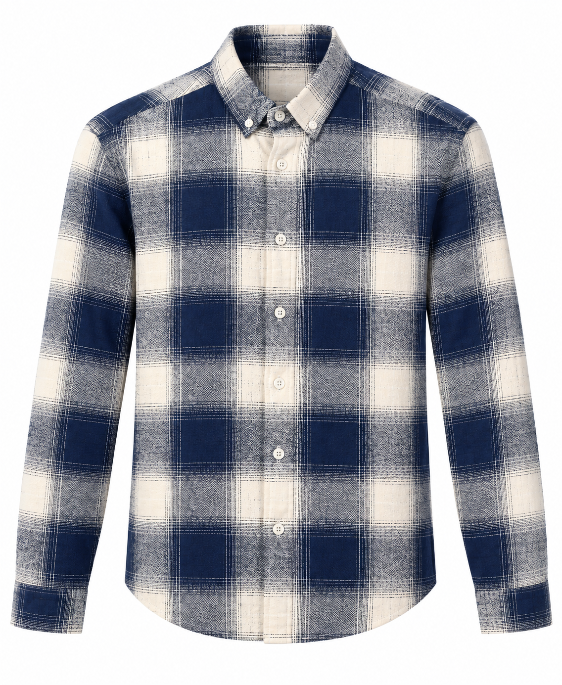 Men's Navy Blue & Cream Check Shirt | DALLAZZO